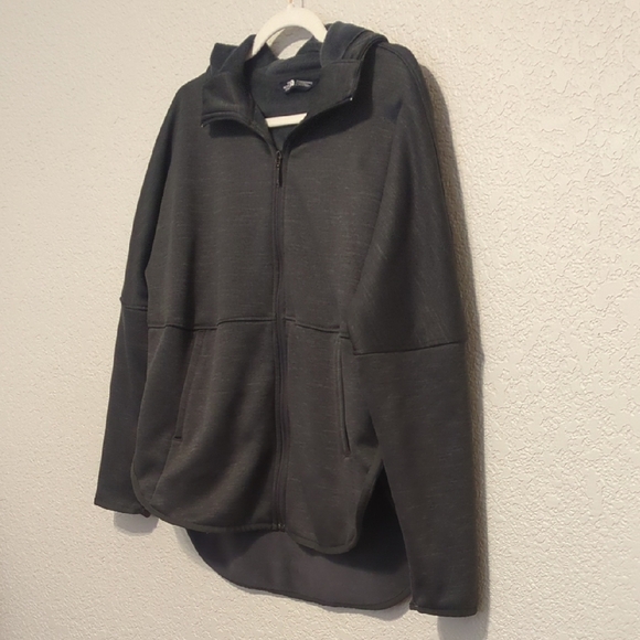 The North Face charcoal zip-up hooded long sleeve oversized jacket - Picture 2 of 7
